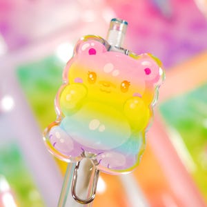 Rainbow Gummy Bear Pen – Cute Colourful Candy-Inspired Black Ink Pen, Kawaii Stationery Gift, Fun Novelty Pen for Cute Stationery Lovers!