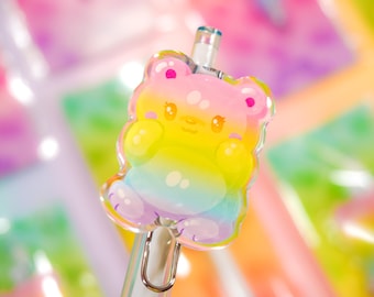 Rainbow Gummy Bear Pen – Cute Colourful Candy-Inspired Black Ink Pen, Kawaii Stationery Gift, Fun Novelty Pen for Cute Stationery Lovers!