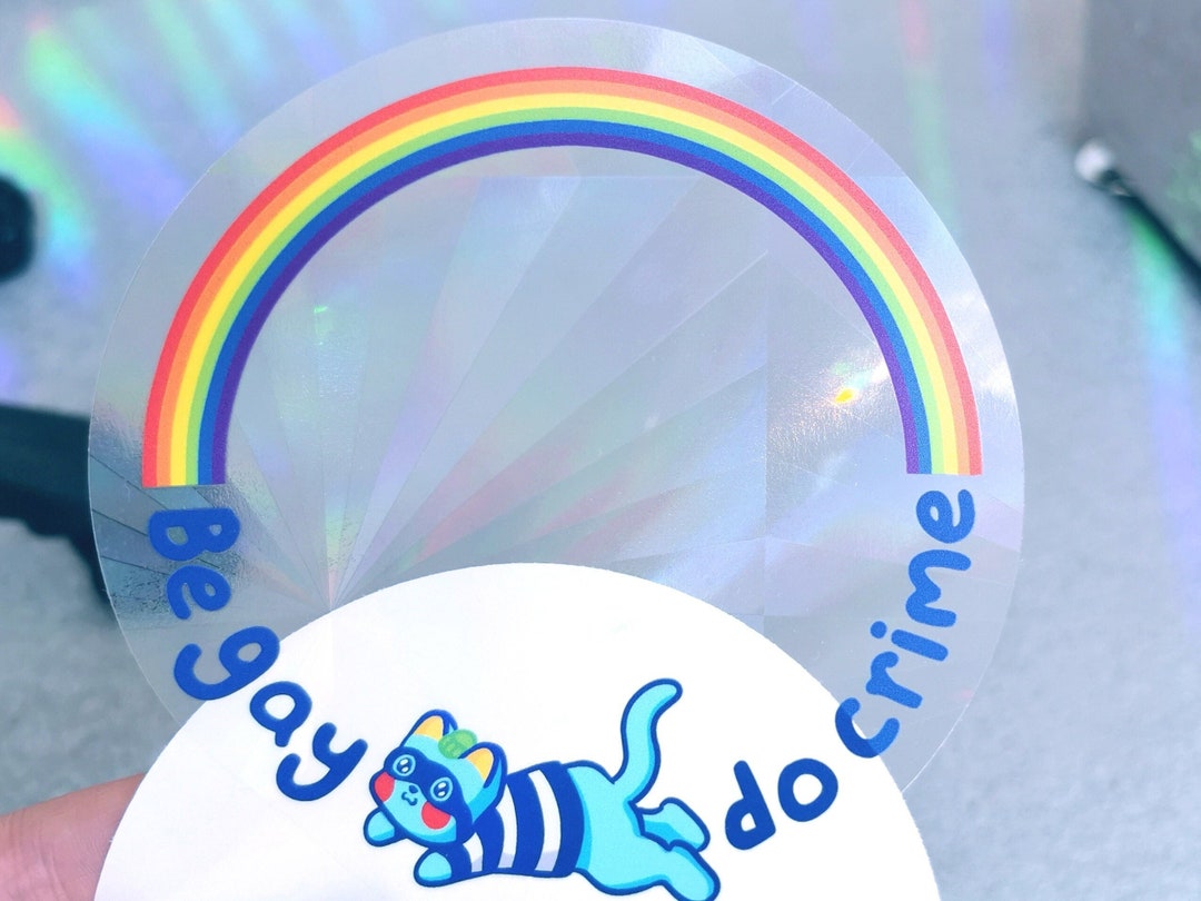 Be Gay Do Crime Suncatcher ~ Cute LGBTQ+ Pride Decor Window Sticker ...