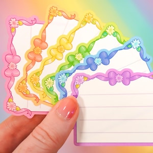 Etiquetas de dirección arcoíris ~ Pegatinas de dirección kawaii de diferentes colores ~ Papelería útil para amigos por correspondencia ~ Paquete de pegatinas con letras rayadas