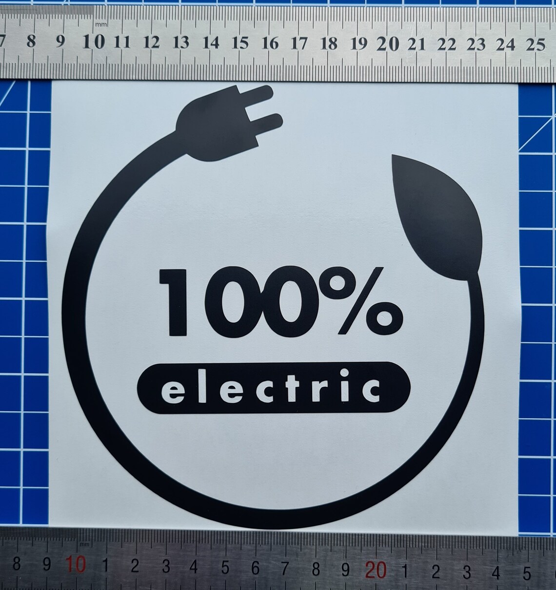 100 electric logo vinyl car decal electric car logo decal Etsy