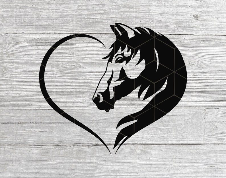 Horse head decal Heart horse sticker Horse trailer decal image 1