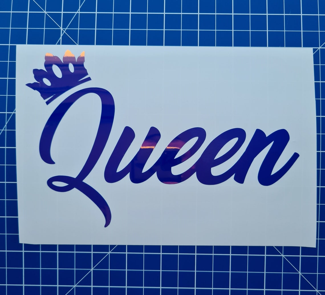 Queen Sticker Queen With Crown Vinyl Decal Crown Sticker Etsy