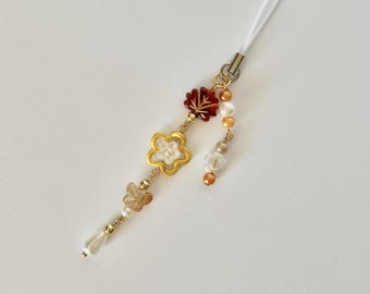 Handmade Phone Charm | Autumn Fall Phone Strap | Cute Cottagecore Aesthetic | Keychain | Clean girl | Bag Charm | 18k Gold Plated