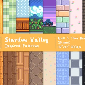 Stardew Valley Inspired Digital Pattern 12 "x12" 300dpi Nature Bundle / Linda estética de alta resolución