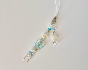 Handmade Phone Charm | Jellyfish Sea Ocean Phone Strap | Cute Cottagecore Aesthetic | Keychain | Clean girl | Bag Charm | 18k Gold Plated