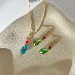 Howl&#39;s Moving Castle Inspired | 18k Gold Plated Handmade Earring and Necklace Jewellery Set | Studio Ghibli | Dangle Hook | Sensitive Ears