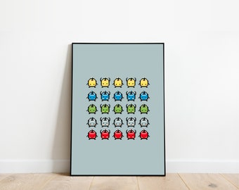 Stardew Valley Inspired Junimo Poster Wall Art Print| Multiple Sizes | Cute Aesthetic High Resolution