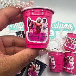 Custom Shot Cup Bracelets (set of 12) | Wristlet Shot Cups | Bracelet Keychain | Party Favors | Birthday Party