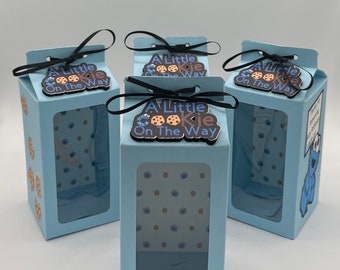Cajas de regalo personalizadas de cartón de leche para baby shower (juego de 12) / Cajas de golosinas