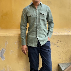 Linen shirt, Men linen shirt, long sleeves linen shirt, linen shirt for men, high quality linen shirt, linen clothing for men, casual shirt