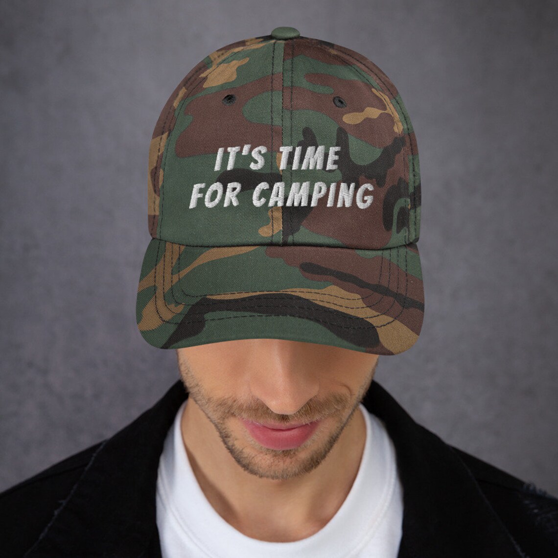 Camping Hat It's Time for Camping Dad Hat Womens Camping Etsy
