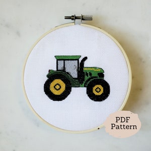 Cross-Stitch Pattern - Tractor - Downloadable PDF