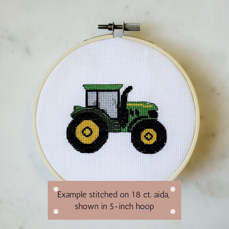 Crossstitch Pattern Tractor Downloadable PDF Etsy