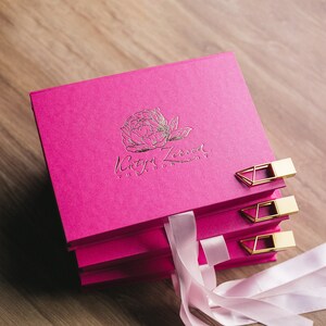 Pink photo and USB Box | Box for prints 6x8 | Clamshell photobox | Proof Print Packaging | Photographer Gifts for Clients