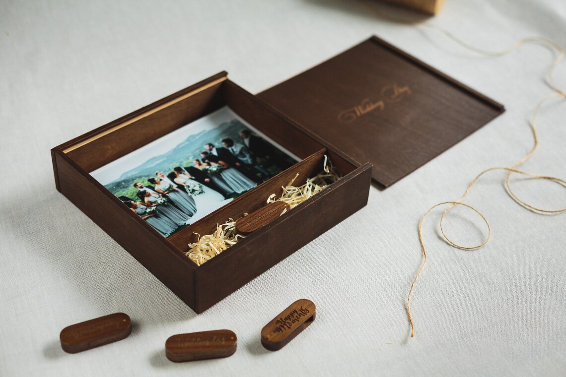 Wooden Box for Photos 4x6 10x15cm With a Partition for Etsy