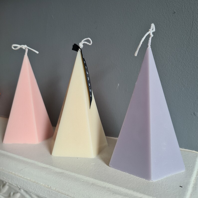Penta Pyramid Candle Scented Soy Wax Candle Aesthetic Etsy