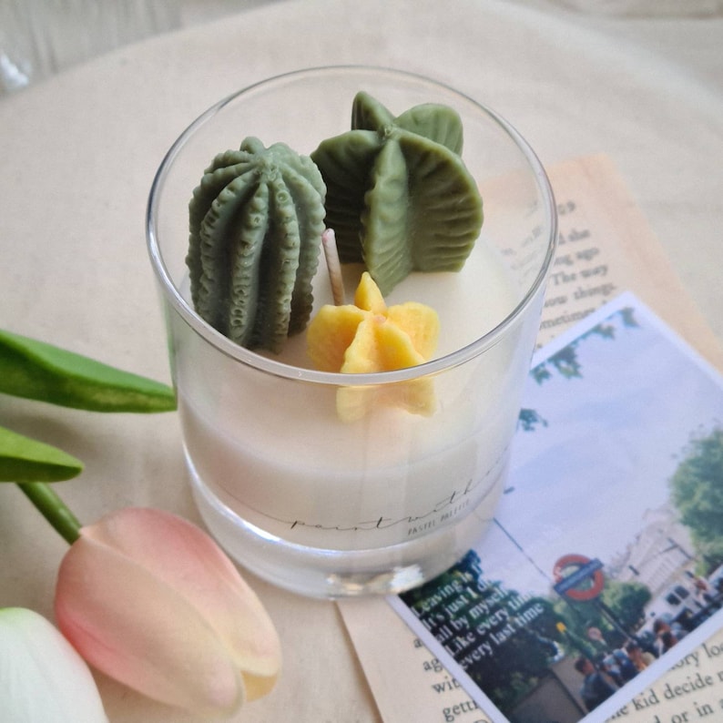 Succulent Cactus Candle Scented Soy Wax Candle, Cactus Candles, Home Decor Candle, Bedroom Decor, Aesthetic Candle, Luxury Candle Gift image 6