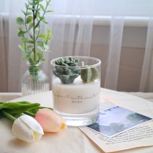 Succulent Cactus Candle Scented Soy Wax Candle, Cactus Candles, Home Decor Candle, Bedroom Decor, Aesthetic Candle, Luxury Candle Gift image 2