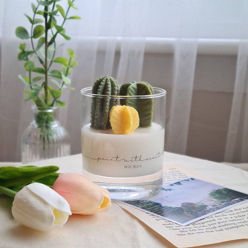 Succulent Cactus Candle Scented Soy Wax Candle, Cactus Candles, Home Decor Candle, Bedroom Decor, Aesthetic Candle, Luxury Candle Gift image 5