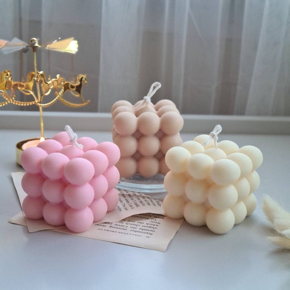 Heart Cube Candle Trendy Candle Cube Candle Soy Wax Organic Love Candle  Homeware Home Accessories House Warming Gift 