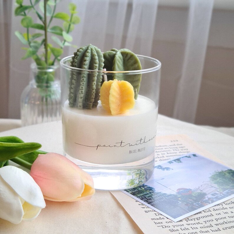 Succulent Cactus Candle Scented Soy Wax Candle, Cactus Candles, Home Decor Candle, Bedroom Decor, Aesthetic Candle, Luxury Candle Gift image 7