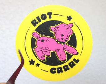 Riot Grrrl Lamb Sticker – 3" Waterproof Vinyl Matte Sticker