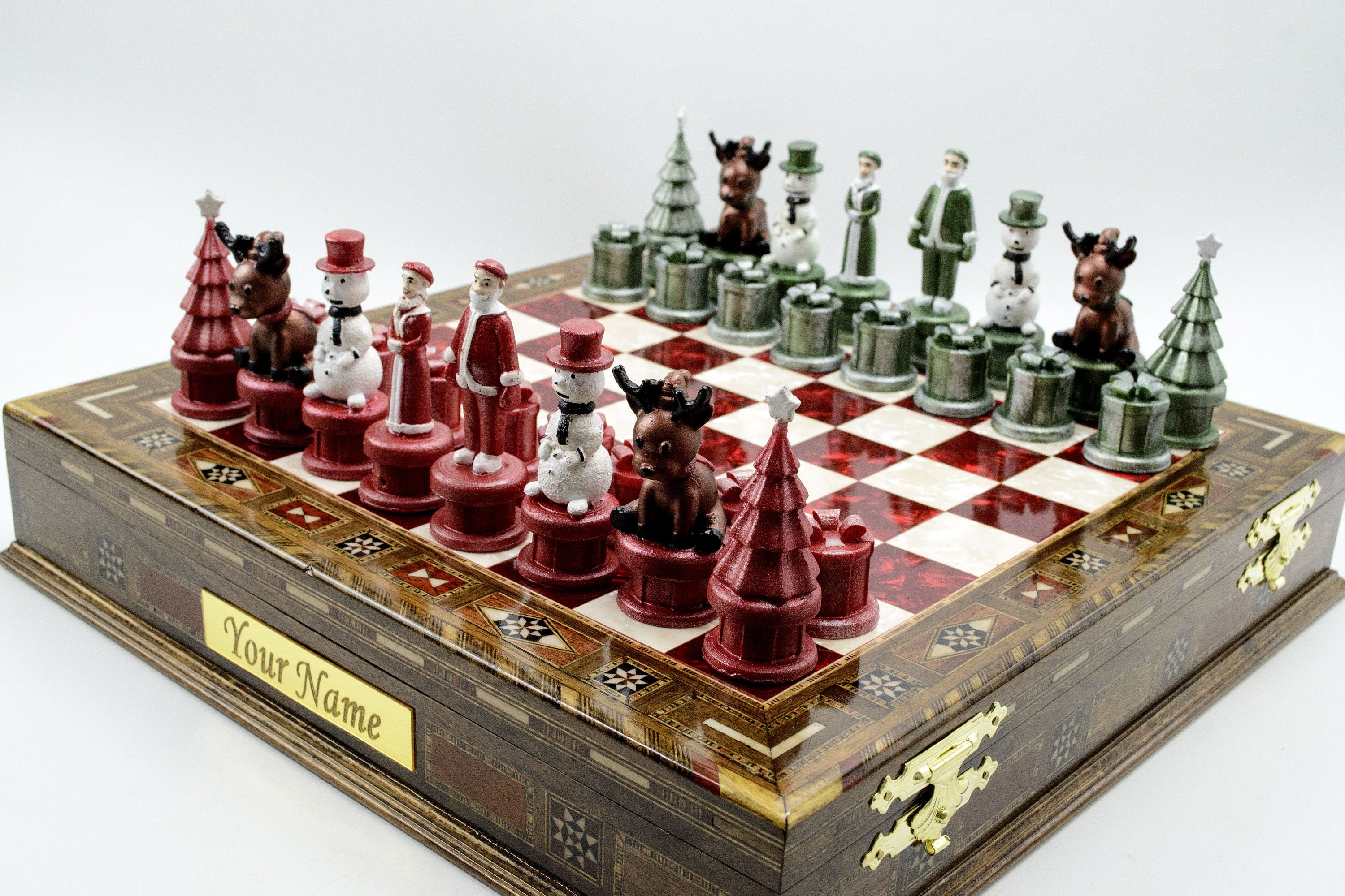 For Christmas, my mom got me a hand crafted chess set made out of