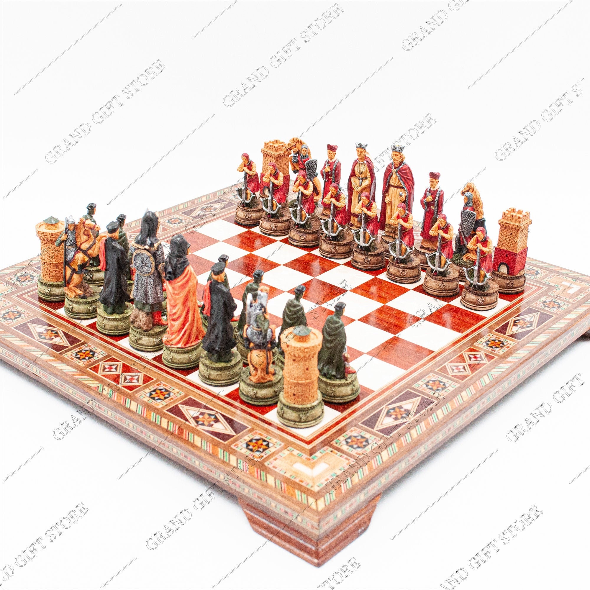 Brand New♞ Hand Crafted ♚Wooden Chess  Pieces♖ 