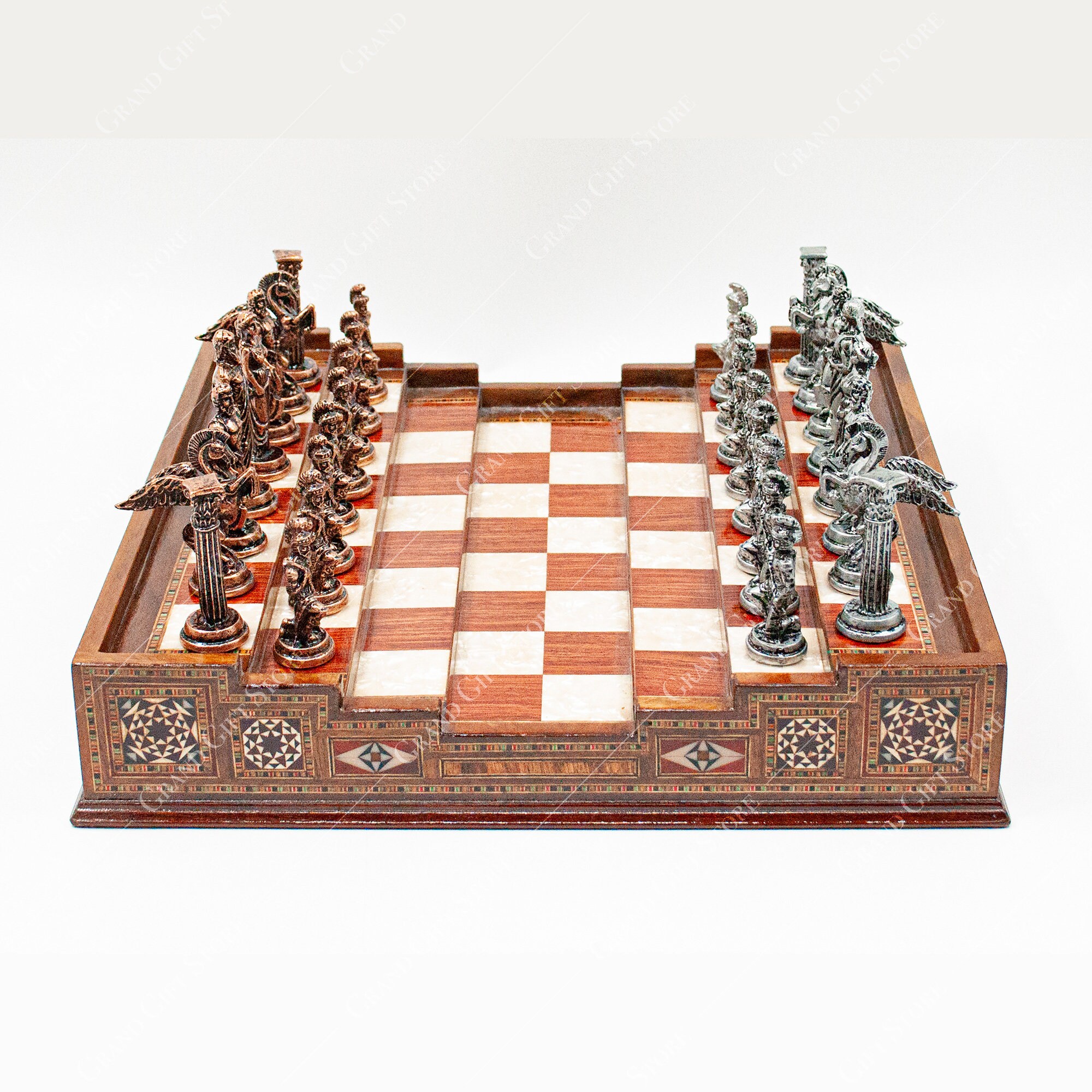 Premium Arena Wooden Chess board with Metal chess pieces Etsy