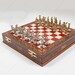 Large chess set Handmade Christmas gifts for Boyfriend Chess set with storage Unique Christmas gifts Wooden chess board with metal chess set 