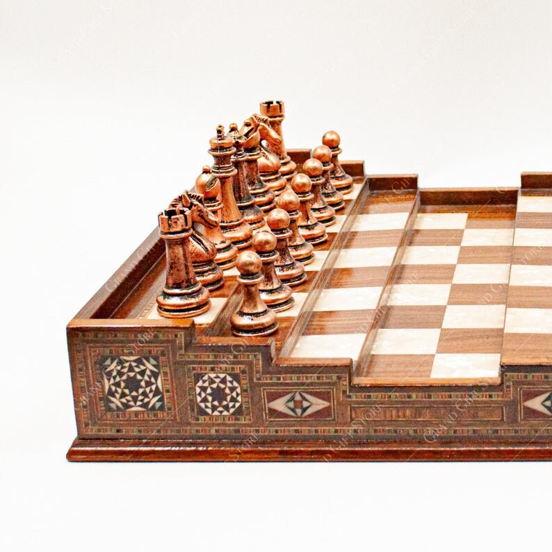 Unique chess board Arena Metal chess pieces Original Birthday Etsy