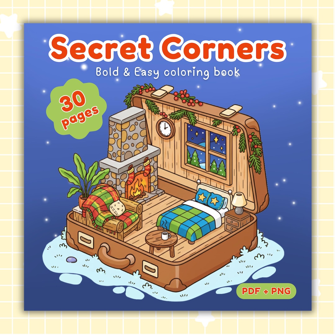 Cozy Corners Coloring Book: 25 Bold and Easy Whimsical Coloring Pages ...