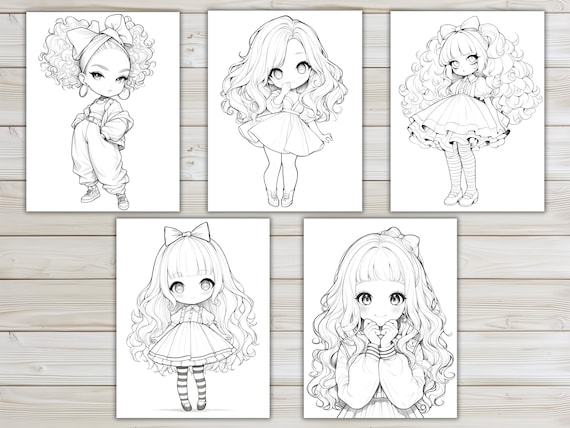 Muñecas kawaii para colorear shop