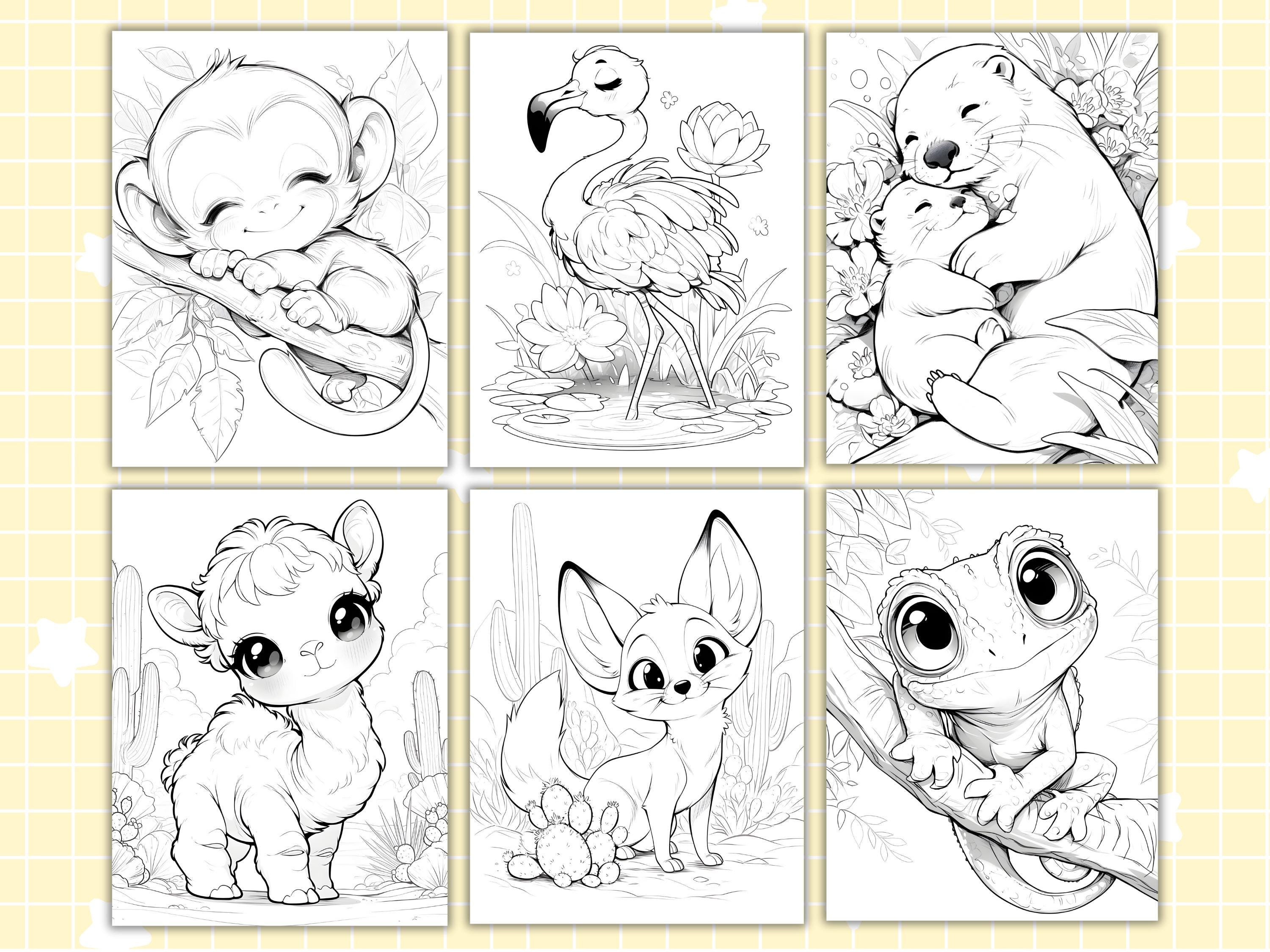 Kawaii Animals Coloring Pages | Jungle Animals | Safari Animals | Adult ...