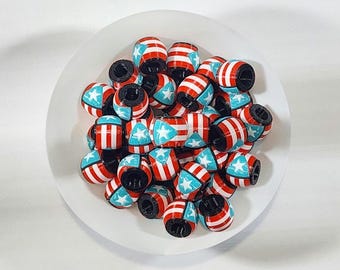 Perles ou breloques aux couleurs du drapeau des Caraïbes : Porto Rico