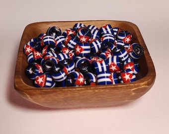 Caribbean Flag Jewelry Beads for Hair or Charms: Cuba