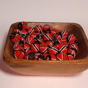Caribbean Flag Jewelry Beads for Hair or Charms: Trinidad and Tobago