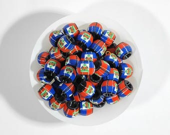 Perles et breloques accessoires drapeau des Caraïbes : Haïti (Ayiti)
