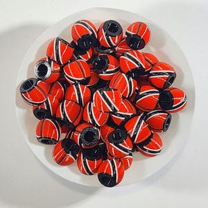 Caribbean Flag Jewelry Beads for Hair or Charms: Trinidad and Tobago