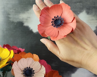 PREORDER Drawn paper anemone - Paper flower - Sustainable flower - Craft flower - Drawn flower.