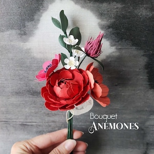 PRE-ORDINE Piccolo bouquet di fiori di carta - Bouquet di fiori di carta – Fiore sostenibile – Fiore artigianale – Fiore disegnato