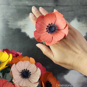 Drawn paper anemone - Paper flower - Sustainable flower - Craft flower - Drawn flower.