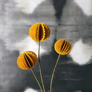 PRE-ORDINA Fiore di carta Craspedia - Fiore di carta - Fiore sostenibile - Fiore fatto a mano - Fiore disegnato.