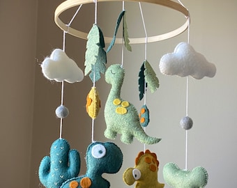 Dinosaur Mobile/ dinosaur Nursery Mobile/ woodland mobile/ felt Baby Mobile Girl/ Crib mobile boy/ cactus mobile/ dinosaur baby mobile boy