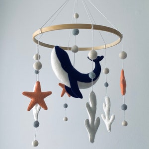 Wal mobile / Ozean mobile / Baby Mädchen mobil / Baby Mobile / Kinderzimmer Mobile / Fisch mobil / Krippe mobil / Meerjungfrau mobil / neutrales Baby Mobile