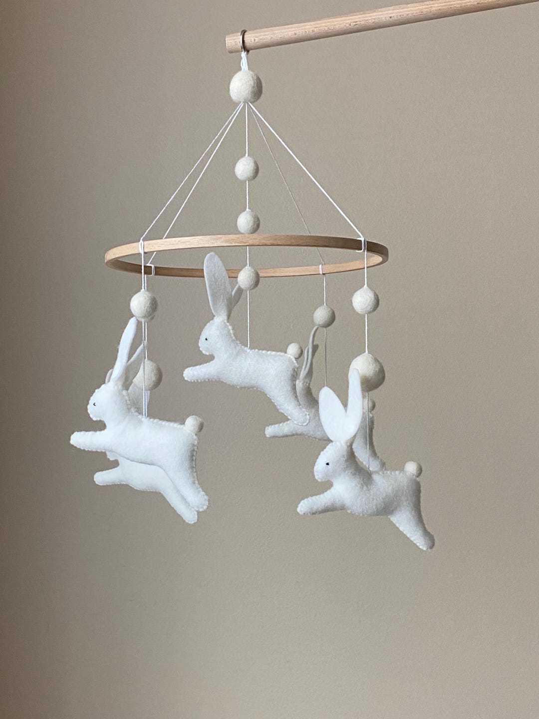 Bunny Mobile/ Woodland Mobile/ Felt Baby Mobile/ Jumping Bunny Mobile ...