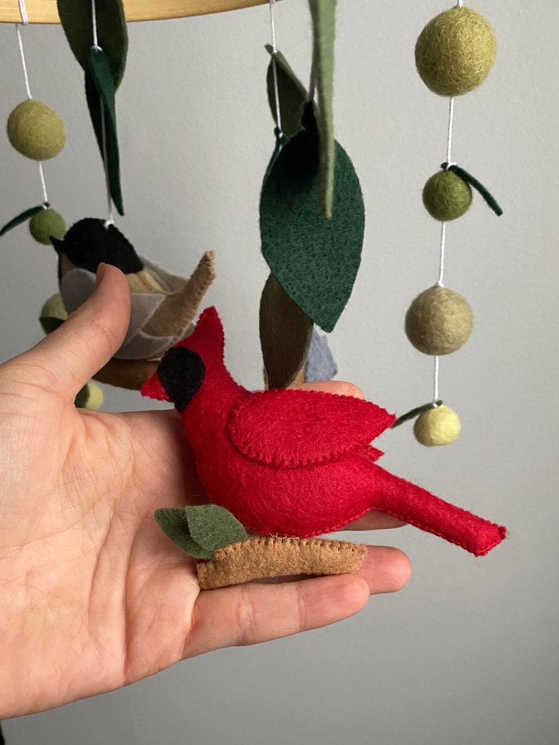 Flying Bird Mobile/ Felt Baby Mobile Girl/ Bird Nursery Mobile ...