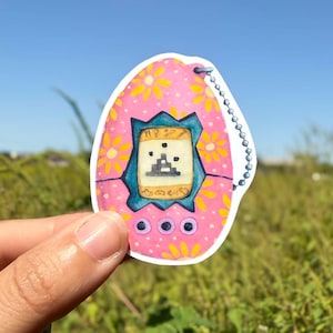 Tamagotchi 90s Themed Cute Glossy Sticker  |  Nostalgic Toy  |  Handcut Vinyl Stickers for Laptop Water Bottles Notebooks |  Nostalgia