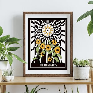 The Sun Tarot Art Print Celestial Star Zodiac Astrology Tarot Deck Tarot Artwork Bohemian Card Spirituality Psychology Jung Esoteric Magic